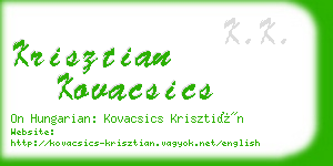 krisztian kovacsics business card